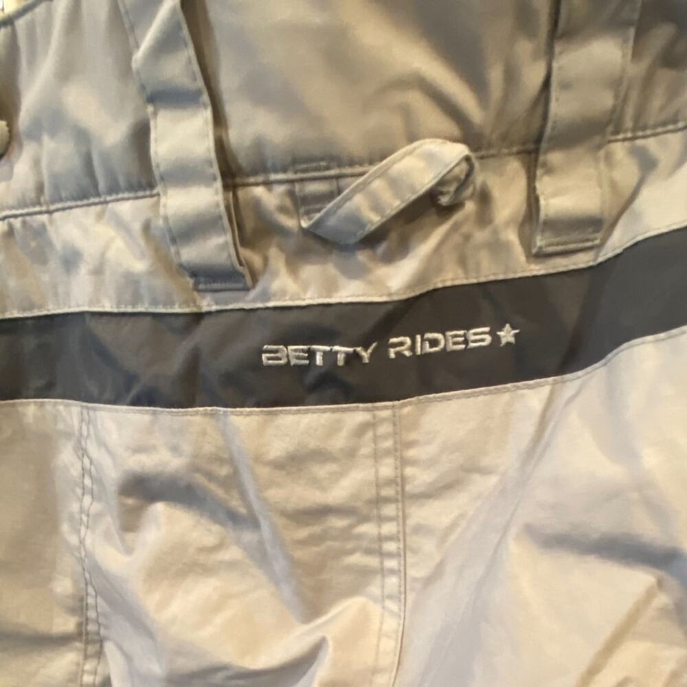 Betty Rides Elements Grey Off White Ski Snowboard Pants Women's Size Large - Picture 10 of 12